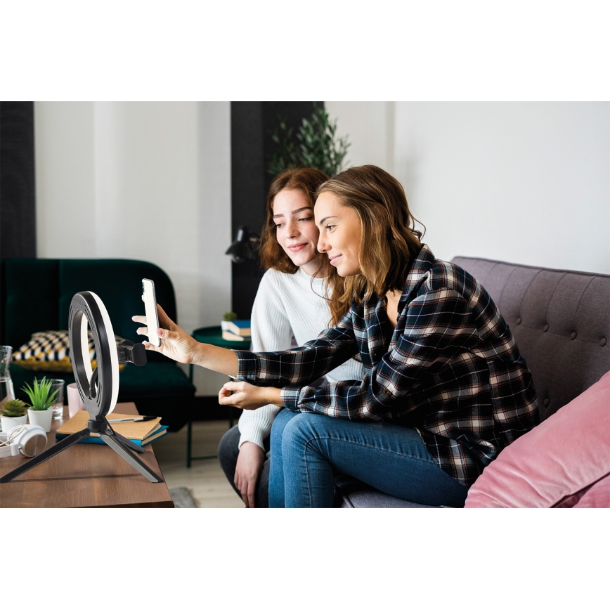 Osram - himennettävä LED-pöytälamppu jalustalla ja pidikkeellä vloggausta varten LED/5,5W/USB 3000-6500K 210 mAh