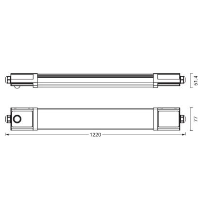 Osram - LED tekninen loisteputkivalaisin, jossa hämärä- ja liiketunnistin SUBMARINE LED/36W/230V 122 cm IP65
