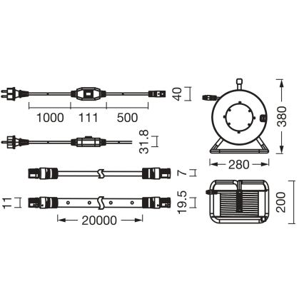 Osram - LED-ulkonauha FLEX 20m LED/142W/230V IP65