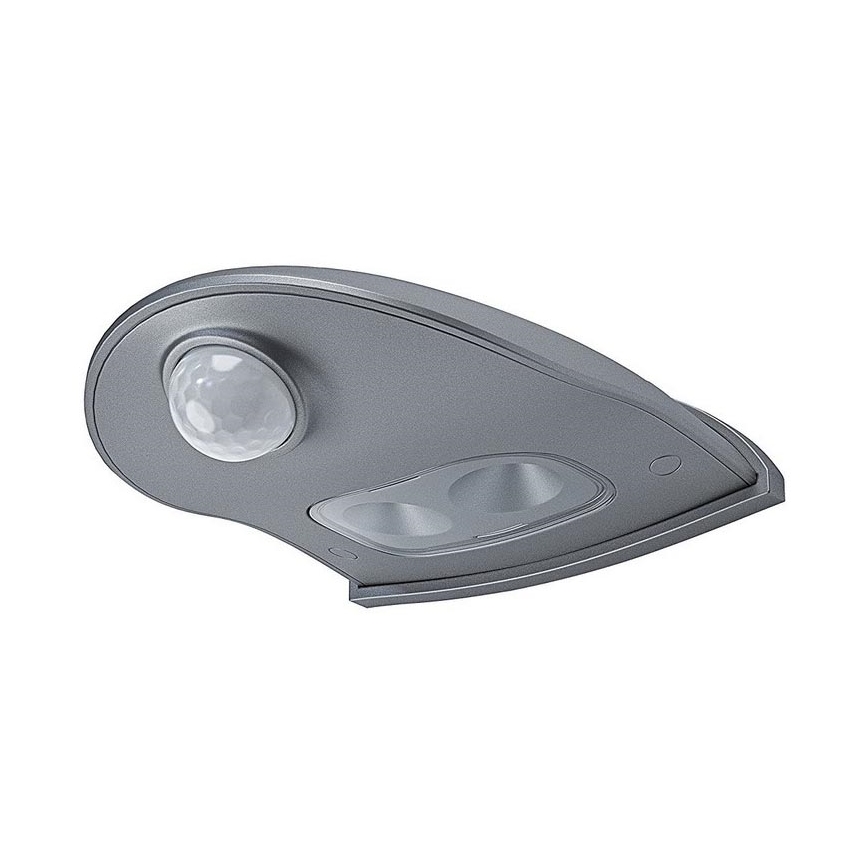 Osram - LED-ulkoseinävalaisin DOORLED-anturilla LED/0,5W/3xAA IP54 hopea