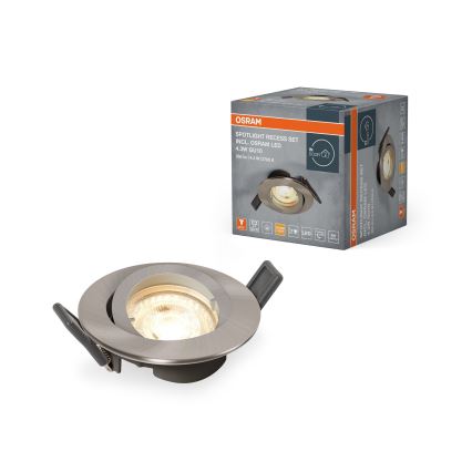 Osram - LED-upotettava alasvalo SPOT 1xGU10/4,3W/230V 2700K CRI 90 mattakromi