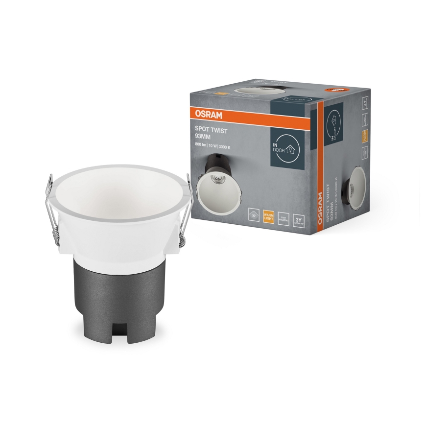 Osram - LED-upotettava alasvalo SPOT TWIST LED/10W/230V 3000K halkaisija 9,3 cm valkoinen