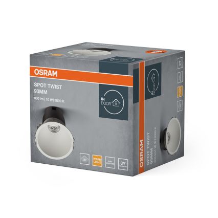 Osram - LED-upotettava alasvalo SPOT TWIST LED/10W/230V 3000K halkaisija 9,3 cm valkoinen