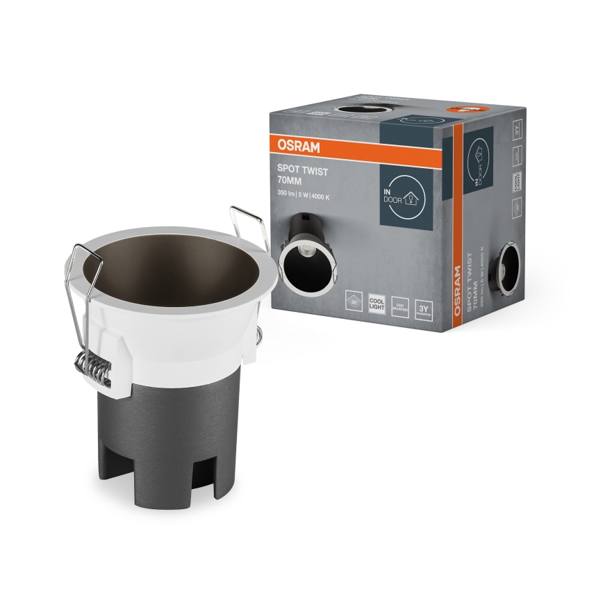 Osram - LED-upotettava alasvalo SPOT TWIST LED/5 W/230 V 4000 K Ø 7 cm valkoinen/musta