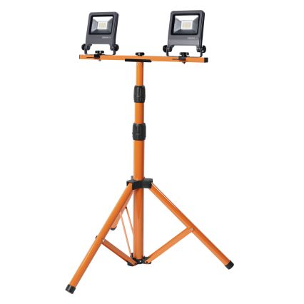 Osram - LED-työvalo jalustalla TRIPOD 2xLED/20W/230V 4000K IP65 oranssi/antrasiitti