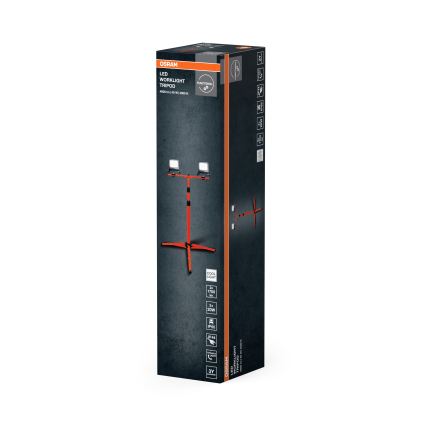 Osram - LED-työvalo jalustalla TRIPOD 2xLED/20W/230V 4000K IP65 oranssi/antrasiitti