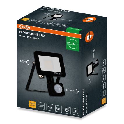 Osram - LED-valonheitin liiketunnistimella FLOODLIGHT LED/10W/230V 3000K IP65