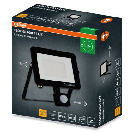 Osram - LED-valonheitin liiketunnistimella FLOODLIGHT LED/30W/230V 3000K IP65