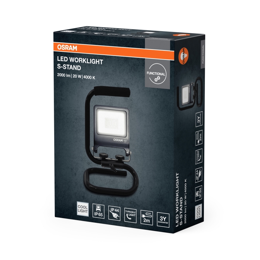 Osram - LED-valonheitin S-STAND-kiinnikkeellä LED/20W/230V 4000K IP65 antrasiitti