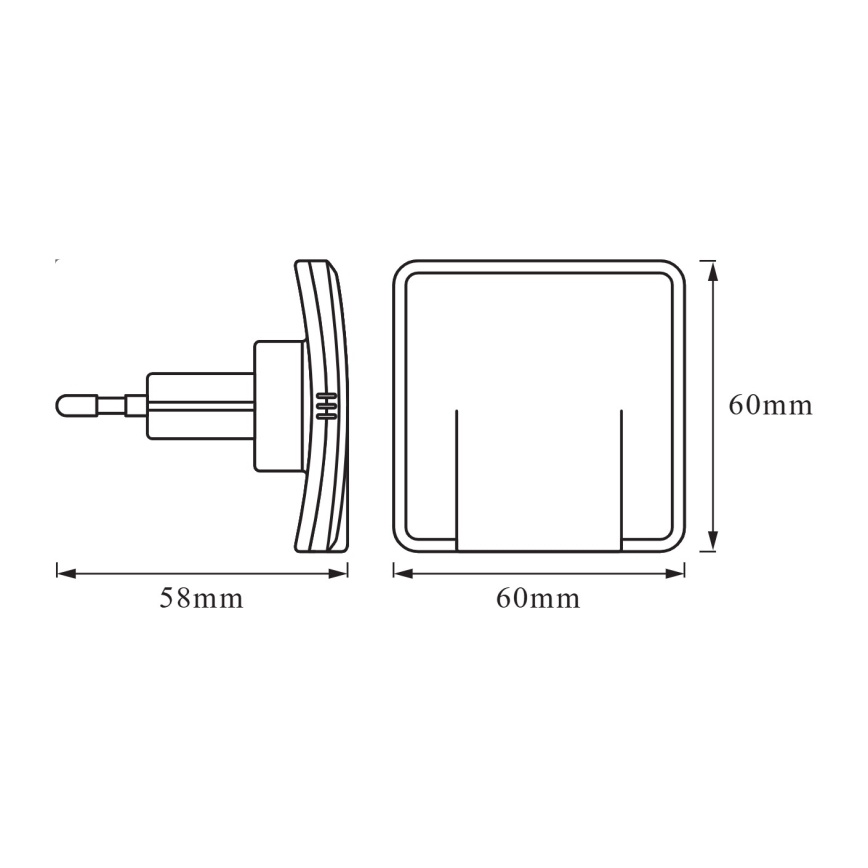 Osram - LED-yövalo hämäräkytkimellä LUNETTA LED/0,3W/230V valkoinen
