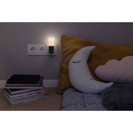 Osram - LED-yövalo hämäräsensorilla LUNETTA LED/0,2W/230V musta