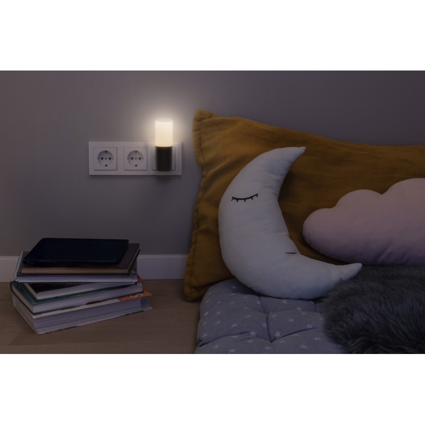 Osram - LED-yövalo hämäräsensorilla LUNETTA LED/0,2W/230V musta