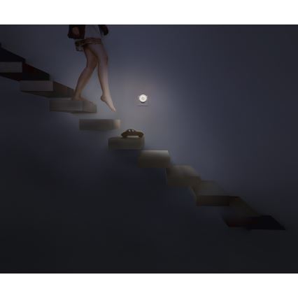 Osram - LED-yövalo liiketunnistimella ja hämäräkytkimellä LUNETTA LED/0,31W/230V valkoinen