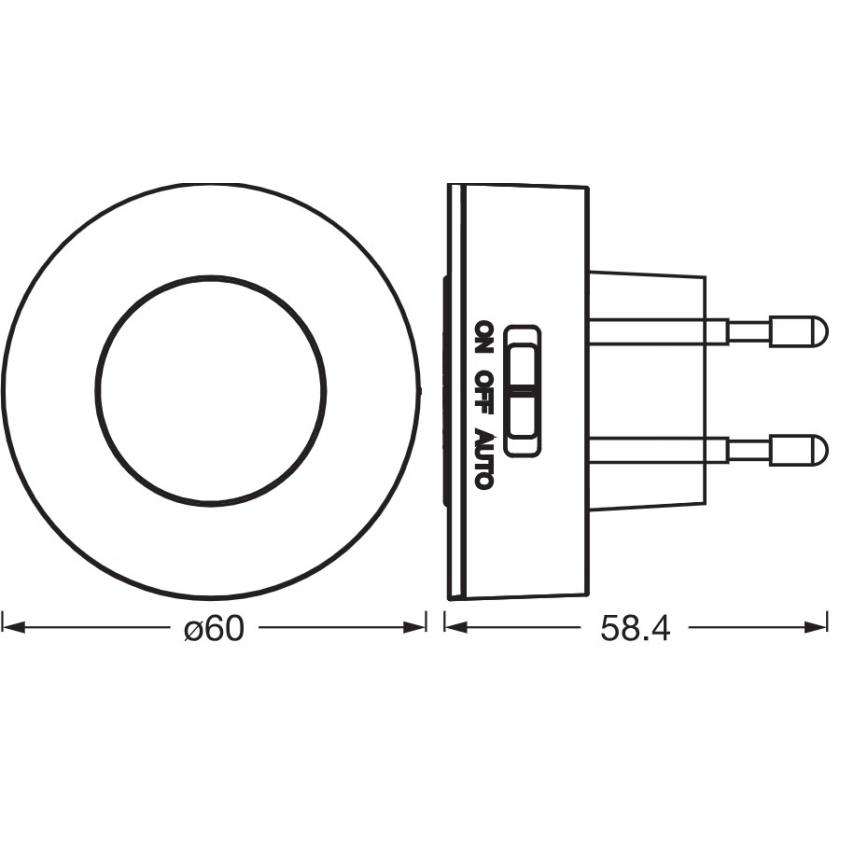 Osram - LED-yövalo liiketunnistimella ja hämäräkytkimellä LUNETTA LED/0,31W/230V valkoinen