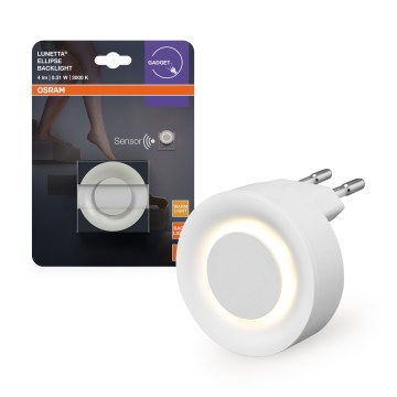 Osram - LED-yövalo liiketunnistimella ja hämäräkytkimellä LUNETTA LED/0,31W/230V valkoinen