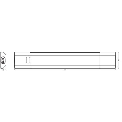 Osram - Himmennettävä LED-alakaappivalaisin liiketunnistimella LINEAR EDGE LED/4W/230V 3000/4000/6500K 30 cm valkoinen