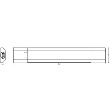 Osram - himmennettävä LED-alakaappivalaisin liiketunnistimella LINEAR EDGE LED/8W/230V 3000/4000/6500K 50 cm musta