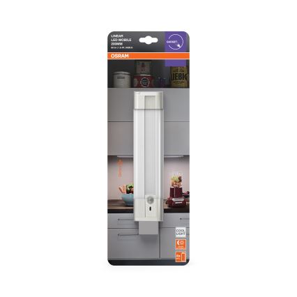Osram - LINEARLED alakaapin LED-valaisin liiketunnistimella ja hämäräkytkimellä LED/1,9W/6V 4xAA 4000K 21,4 cm valkoinen