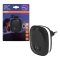 Osram - LUNETTA LED-yövalaisin pistorasiaan anturilla ja USB-liitännällä, LED/12,5W/230V, musta