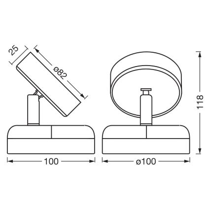 Osram - ladattava, himmennettävä kosketusohjattu seinävalaisin NIGHTLUX LED/1,8W/5V musta