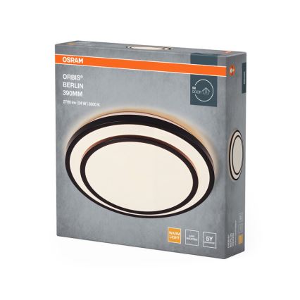 Osram - ORBIS BERLIN LED-kattovalaisin LED/24W/230V, halkaisija 39 cm, musta
