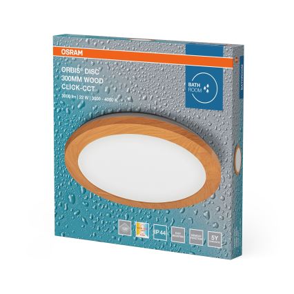 Osram - Kylpyhuoneen LED-kattovalaisin ORBIS DISC LED/22W/230V 3000/4000K Ø 30 cm IP44 ruskea