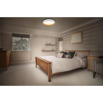 Osram - LED-himmennettävä kattovalaisin ORBIS LIVIA LED/24W/230V halkaisija 43 cm valkoinen/ruskea