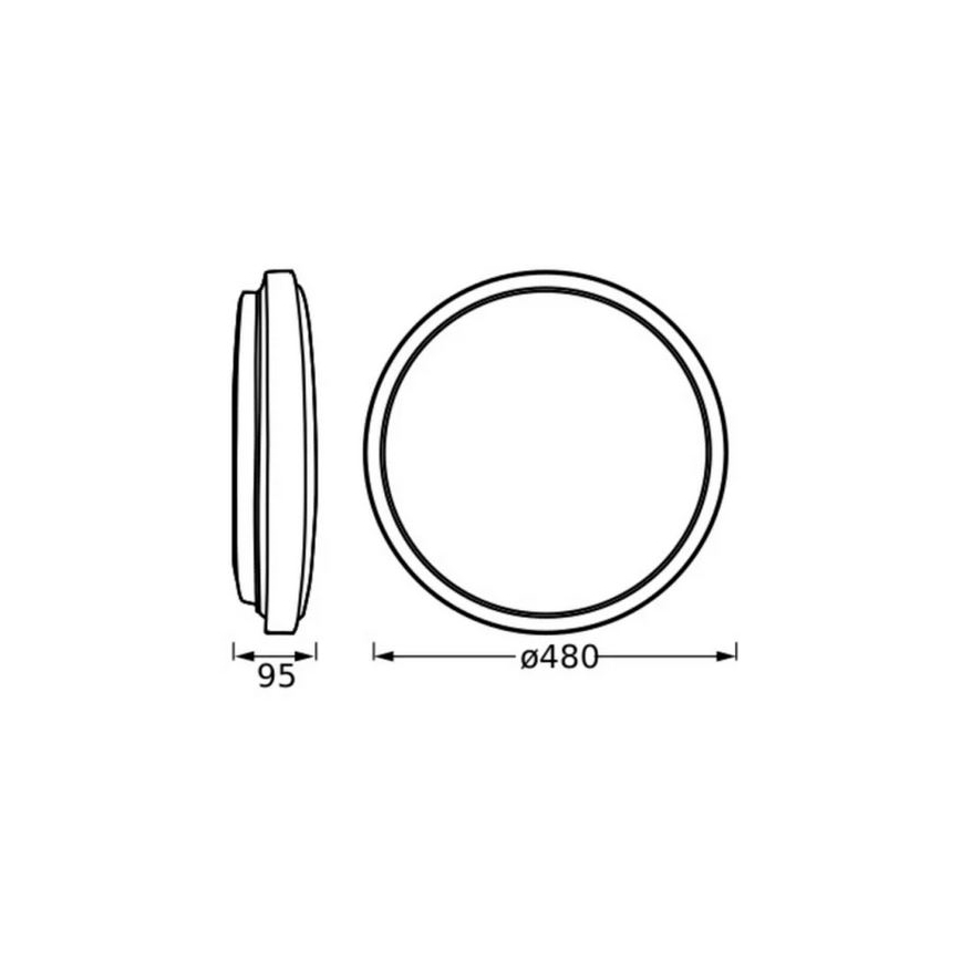 Osram - ORBIS LONDON LED-kattovalaisin, 36 W, 230 V, Ø 48 cm, musta