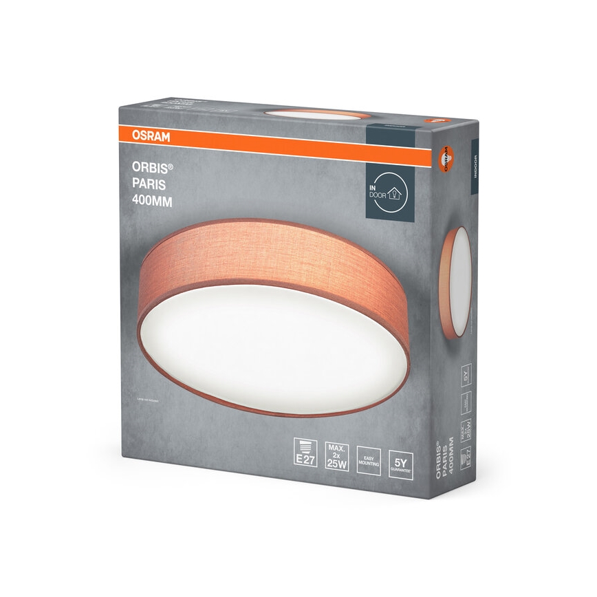 Osram - ORBIS PARIS kattovalaisin 2xE27/25W/230V, halkaisija 40 cm, ruskea