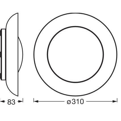 Osram - himmennettävä LED-kattovalaisin ORBIS PLATE LED/19W/230V, halkaisija 31 cm, vihreä/musta