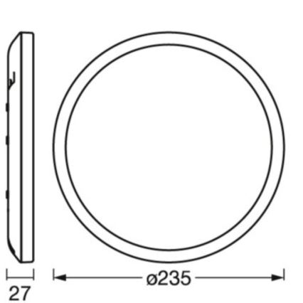 Osram - LED-himmennettävä kattovalaisin ORBIS ULTRA SLIM LED/15W/230V 3000K halkaisija 23,5 cm musta