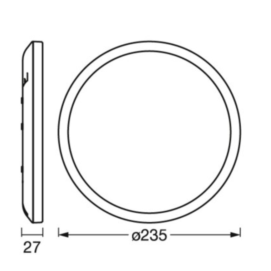 Osram - LED-himmennettävä kattovalaisin ORBIS ULTRA SLIM LED/15W/230V 3000K halkaisija 23,5 cm musta