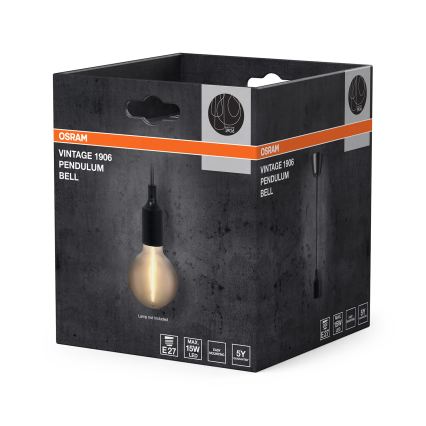 Osram - PENDULUM BELL virtajohto 1xE27/15W/230V musta