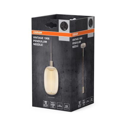 Osram - PENDULUM NEEDLE virtajohto 1xE27/15W/230V beige