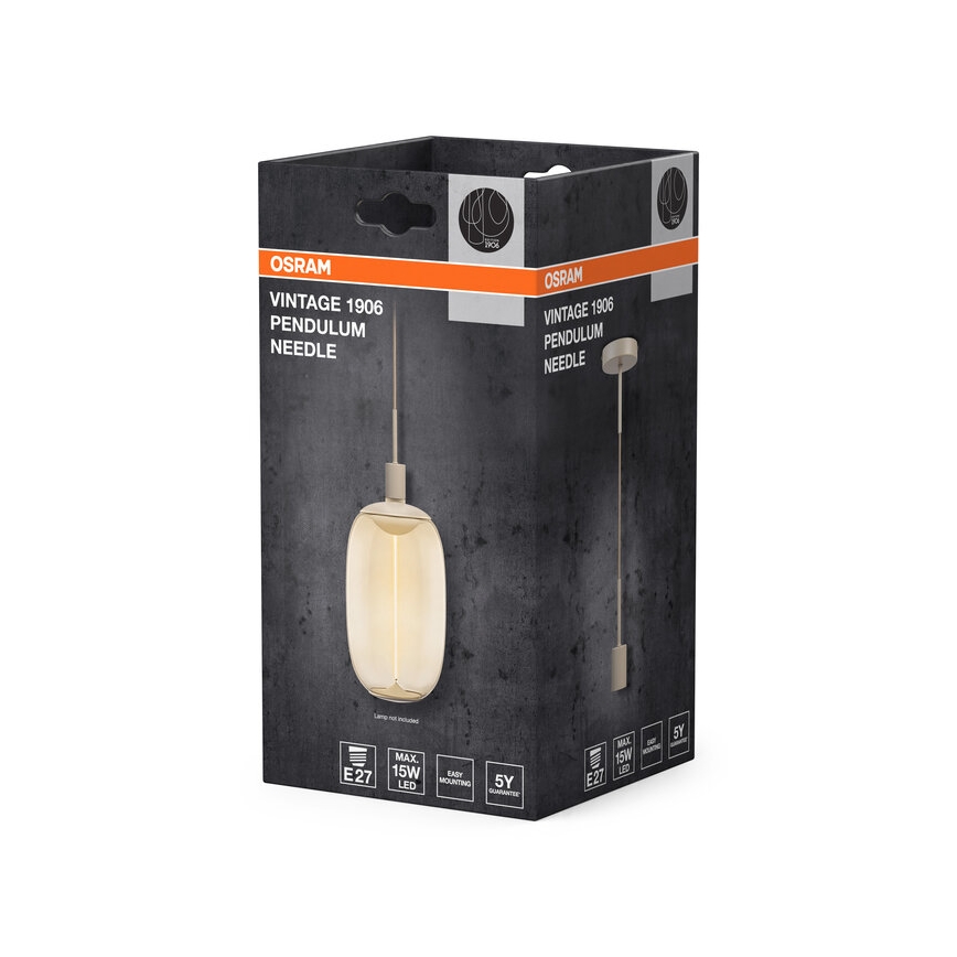 Osram - PENDULUM NEEDLE virtajohto 1xE27/15W/230V beige