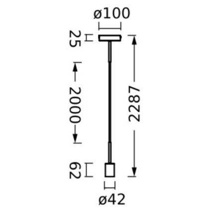 Osram - PENDULUM NEEDLE virtajohto 1xE27/15W/230V beige