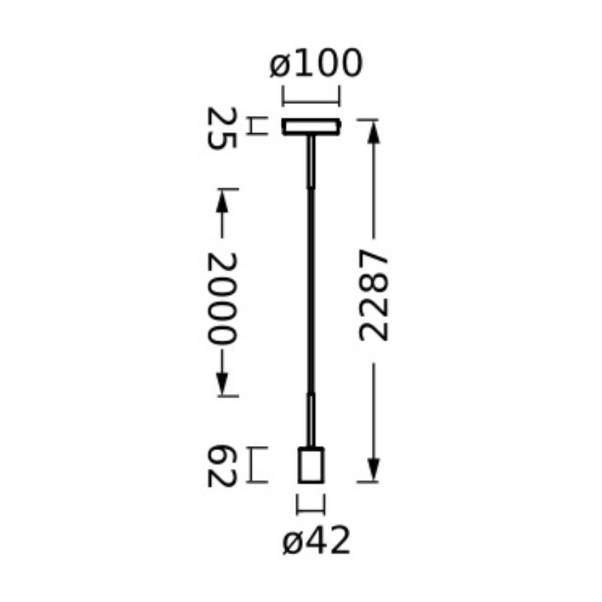 Osram - PENDULUM NEEDLE virtajohto 1xE27/15W/230V beige