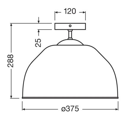 Osram - Pintakiinnitteinen kattovalaisin CAMEL BELL 1xE27/9W/230V, halkaisija 37,5 cm