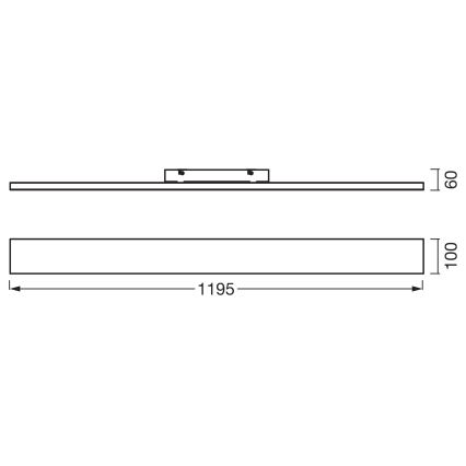 Osram - PLANON pinta-asennettava LED-paneeli, 30 W/230 V, 3000 K, 10 x 120 cm, valkoinen