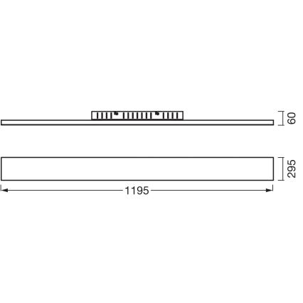 Osram PLANON pinta-asennettava LED-paneeli 40W/230V 3000K 30x120 cm valkoinen