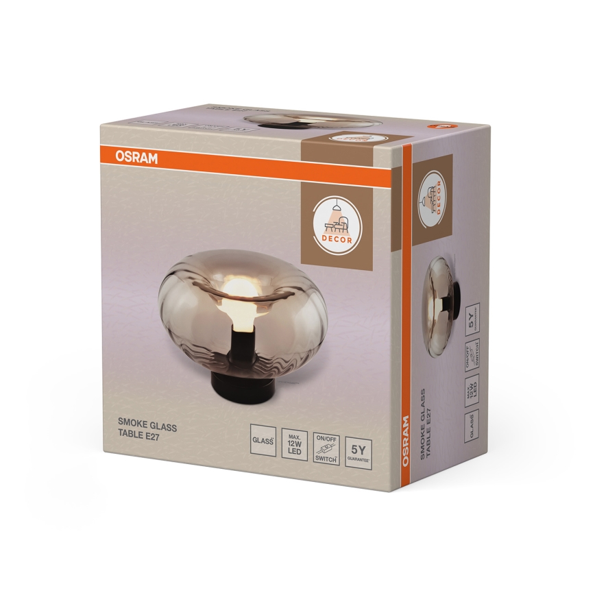 Osram - Pöytälamppu DECOR SMOKE 1xE27/12W/230V musta/savunharmaa