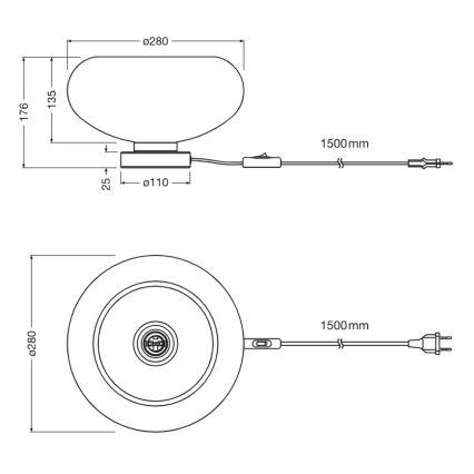 Osram - Pöytälamppu DECOR SMOKE 1xE27/12W/230V musta/savunharmaa