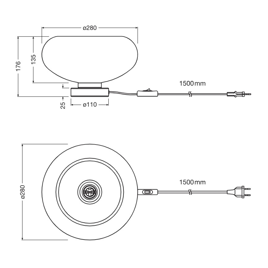 Osram - Pöytälamppu DECOR SMOKE 1xE27/12W/230V musta/savunharmaa