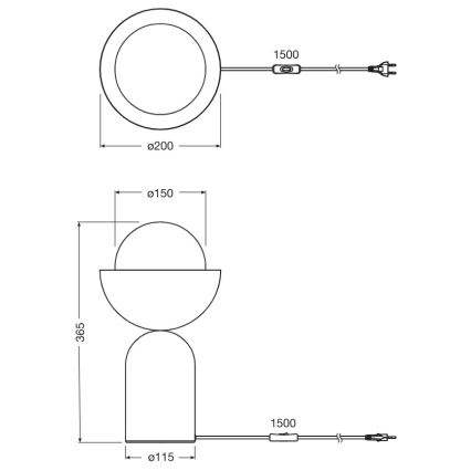Osram - Pöytävalaisin DECOR BOWL 1xE14/25W/230V musta