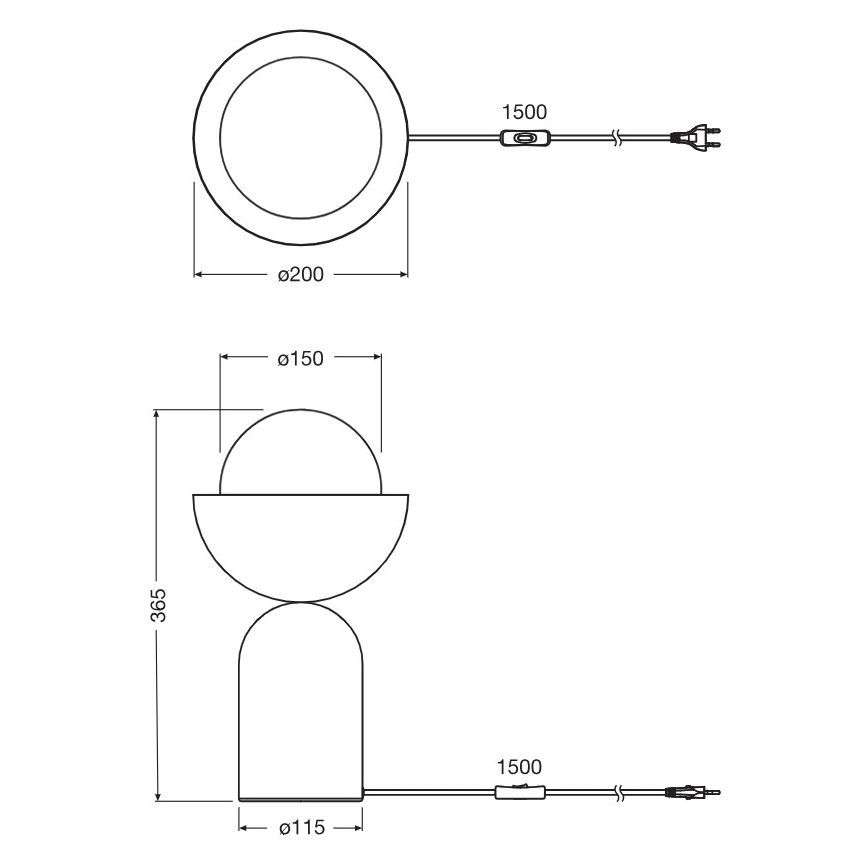 Osram - Pöytävalaisin DECOR BOWL 1xE14/25W/230V musta
