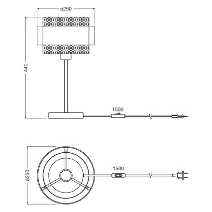Osram - Pöytävalaisin DECOR HORNET 1xE27/10W/230V musta/kulta