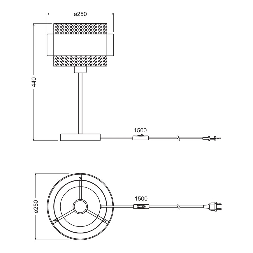 Osram - Pöytävalaisin DECOR HORNET 1xE27/10W/230V musta/kulta