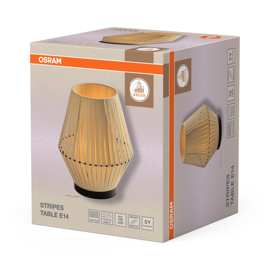 Osram - Pöytävalaisin DECOR STRIPES 1xE14/5W/230V beige