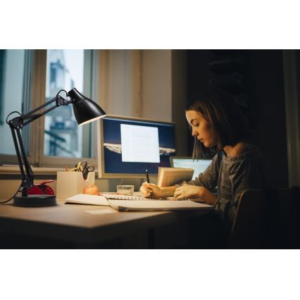 Osram - Pöytävalaisin DESK LINE 1xE27/11W/230V musta