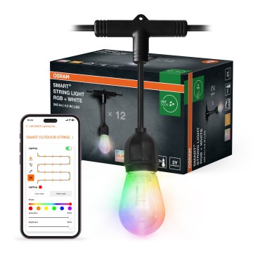 Osram - RGB-LED-himennettävä ulkovalosarja SMART+ STRING 12xLED/230V 7,47m IP44 Wi-Fi
